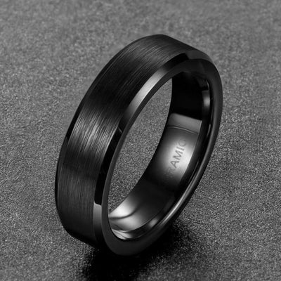 Black Ceramic Ring Men