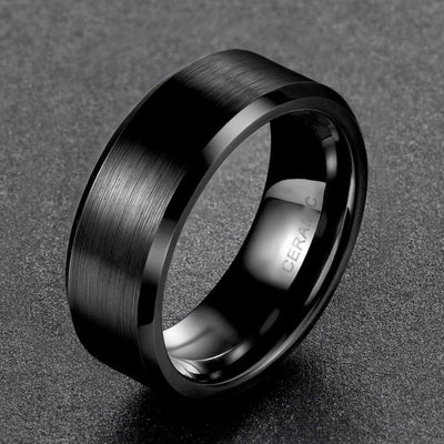 Black Ceramic Ring Men